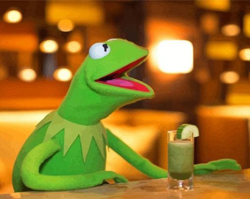 Kermit Drinking Juice Paint By Numbers