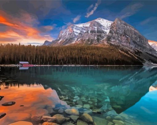 Lake Louise Canada Sunset Paint By Numbers