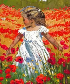 Little Girl In Poppy Field Paint By Numbers