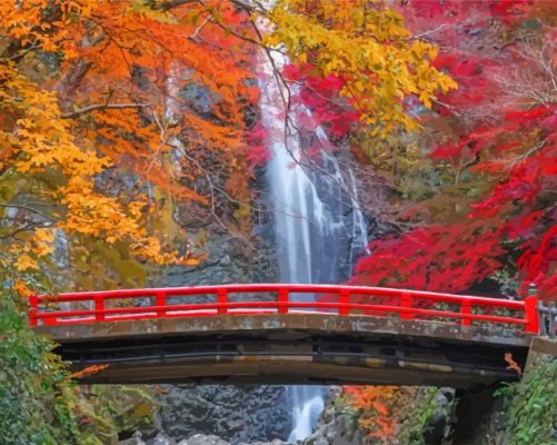 Minoh Japan Waterfall Paint By Numbers