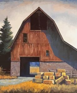 Old Western Mountain Barn Paint By Numbers