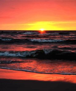 Poland Pomerania Baltic Sea Sunset Paint By Numbers