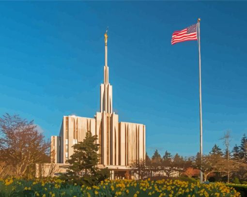 Seattle Temple In The Usa Paint By Numbers