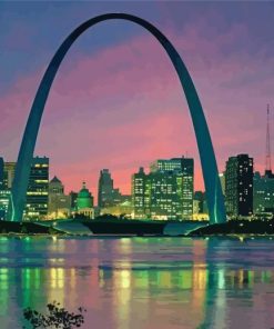 St Louis Gateway Arch Sunset Paint By Numbers