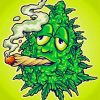 Weed Mascot Smoking Illustration Paint By Numbers