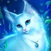 White Cat With Blue Eyes Art Paint By Numbers