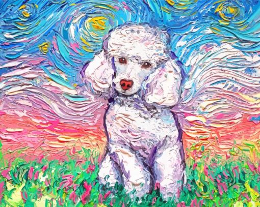 White Poodle Art Paint By Numbers