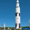 White Saturn 5 Rocket Paint By Numbers