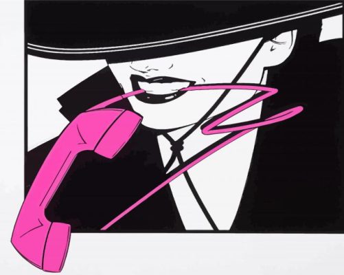 Woman With Phone By Patrick Nagel Paint By Numbers