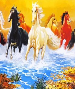 8 Horses Paint By Numbers