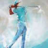 Abstract Woman Golfer Paint By Numbers