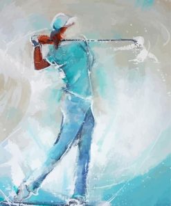 Abstract Woman Golfer Paint By Numbers