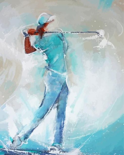 Abstract Woman Golfer Paint By Numbers