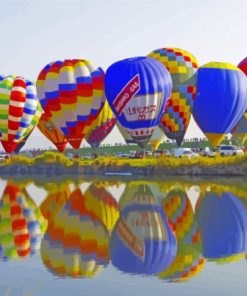 Air Balloon Fiesta Reflection Paint By Numbers