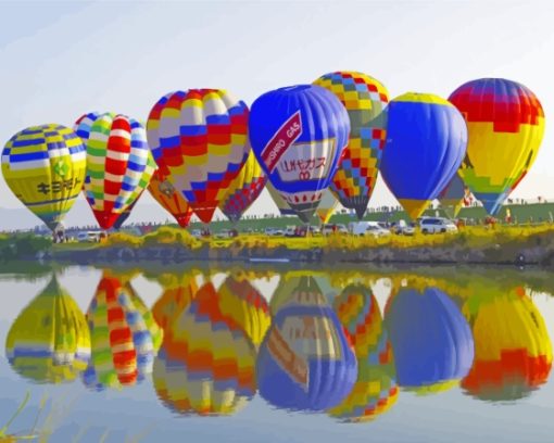 Air Balloon Fiesta Reflection Paint By Numbers