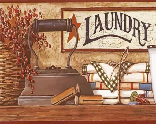 Antique Laundry Room Paint By Numbers