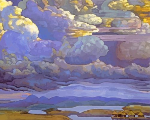 Battle In The Heavens By Nicholas Roerich Paint By Numbers