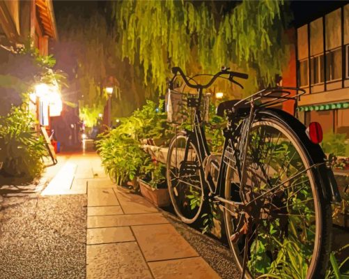 Bicycle In Shizuoka Alleys Paint By Numbers