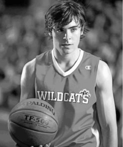 Black And White Troy Bolton Paint By Numbers