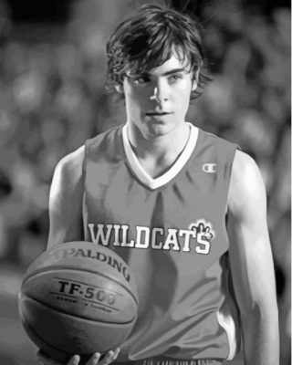 Black And White Troy Bolton Paint By Numbers