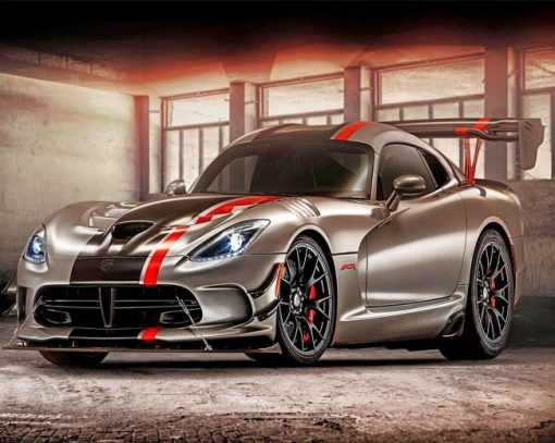 Black And Grey Dodge Viper Paint By Number