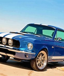 Blue Classic Ford Mustang Paint By Numbers