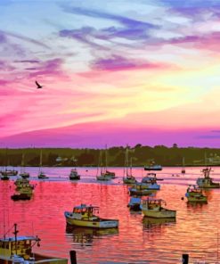 Boothbay Harbour At Sunset Paint By Numbers