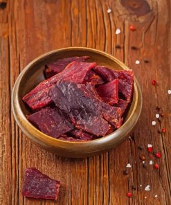 Bowl Of Beef Jerky Meat Paint By Numbers