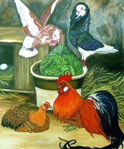 Chickens And Pigeons Paint By Numbers