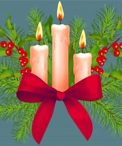 Christmas Candle Art Paint By Numbers