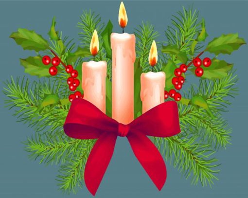 Christmas Candle Art Paint By Numbers