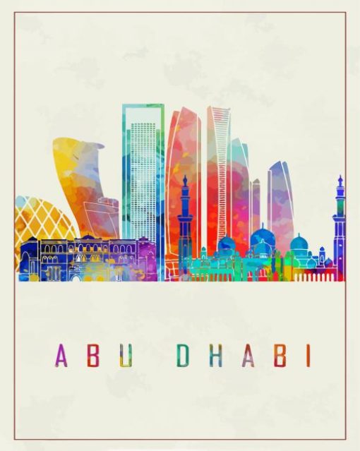 Colorful Abu Dhabi Poster Paint By Numbers