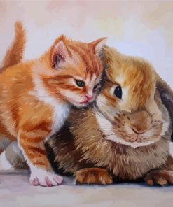 Cute Cat And Bunny Paint By Numbers