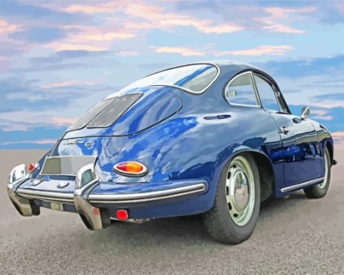 Dark Blue Porsche 356 Paint By Numbers