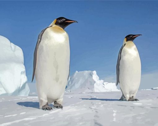 Emperor Penguin In Snow Paint By Numbers