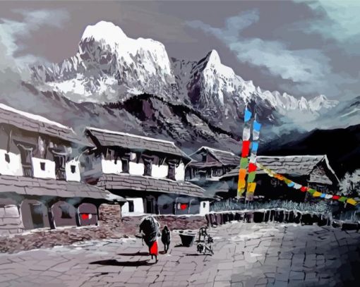 Everest Base Camp Nepal Paint By Numbers