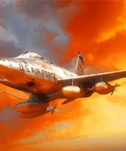 F100 Super Sabre At Sunset Art Paint By Numbers