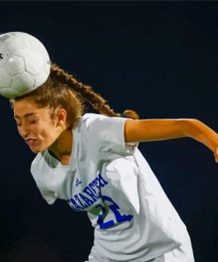 Girl Play Soccer Paint By Numbers