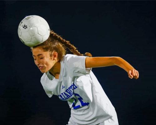 Girl Play Soccer Paint By Numbers