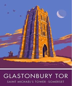 Glastonbury Tor Poster Paint By Numbers