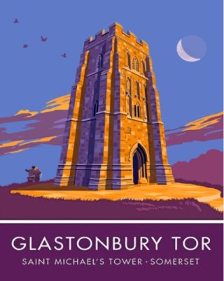 Glastonbury Tor Poster Paint By Numbers