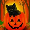 Halloween Cute Black Kitten Paint By Numbers