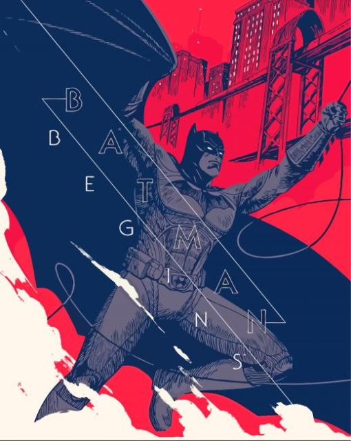 Illustration Batman Begins Poster Paint By Numbers