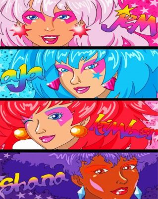 Jem And Holograms Characters Poster Paint By Numbers