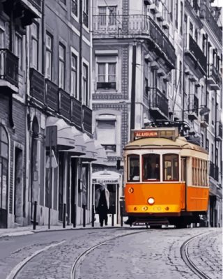 Lisbon Tram Paint By Numbers