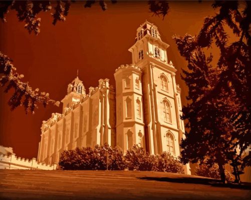 Manti Utah Temple Paint By Numbers