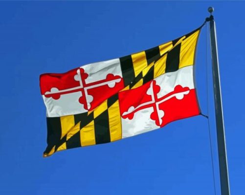 Maryland Flag Flying Paint By Numbers