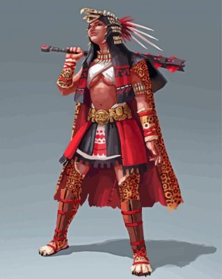 Mayan Woman Warrior Paint By Numbers