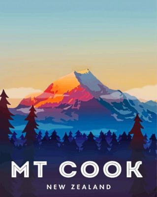 Mount Cook Poster Paint By Numbers