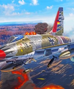 NA F100 Super Sabre Paint By Numbers